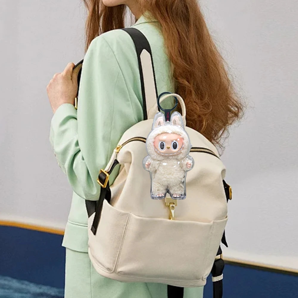 For Labubu Transparent Protective Cover 1-5PC Monster Toy Elf Doll Case Storage Box Cute Elf Plushie Display Cover for Doll Gift