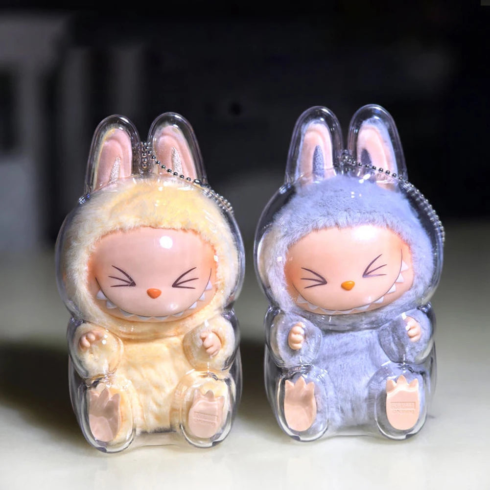 For Labubu Transparent Protective Cover 1-5PC Monster Toy Elf Doll Case Storage Box Cute Elf Plushie Display Cover for Doll Gift