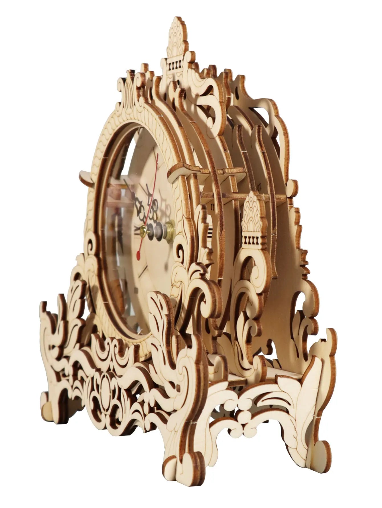 3D Puzzles Carved Clock Wooden Model Kits for Adults To Build Retro Craft Christmas And Birthday Gifts Home Decoration
