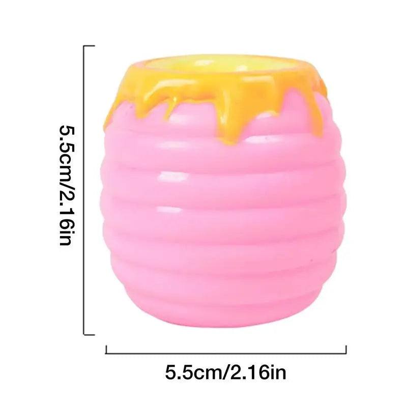 Squeeze Bee In Honey Pot Stretchy Toys Hand Finger Exercise Sensory Fidget Toys For Kids And Adults Party Supplies