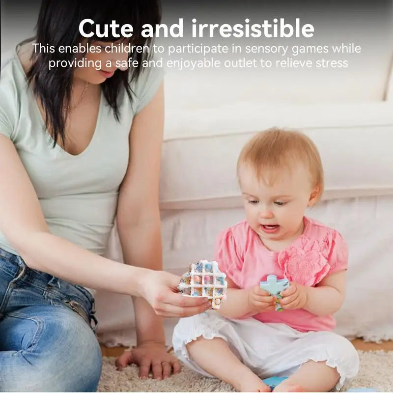 Waffle Fidget Toy Slow Rising Waffle Cookie Fidget Toys Biscuit Shape Squeezable Soft TPR Colorful Toy for Teenagers Children Bo