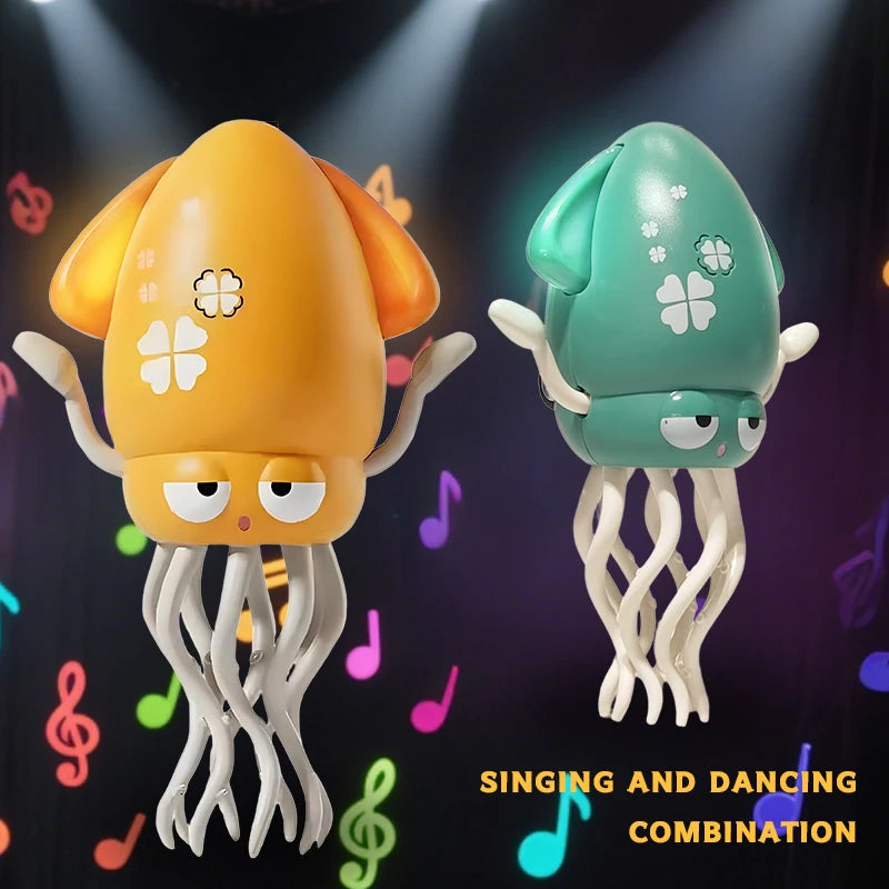 Electric induction dancing octopus toy automatic obstacle avoidance crawling interactive simulation squid with music and light