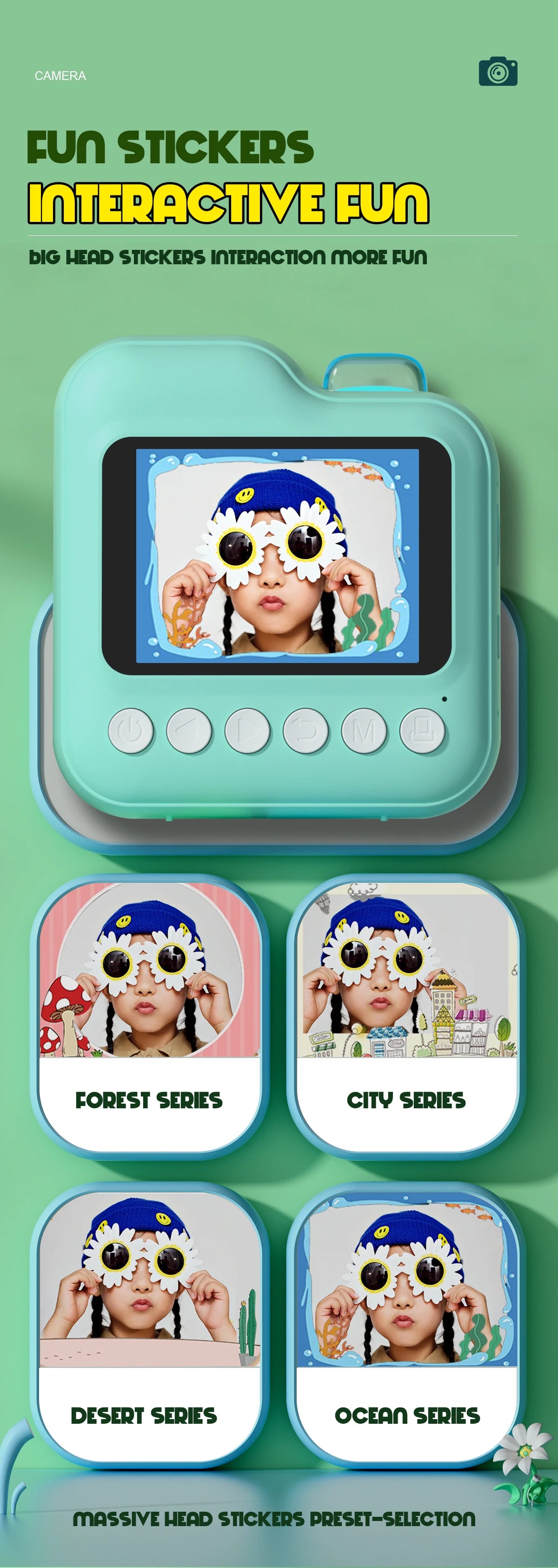 Children Camera Mini Instant Print Digital Camera 32G TF Card Inkless Printing Paper Kids Video Educational Toys For Kids Gift