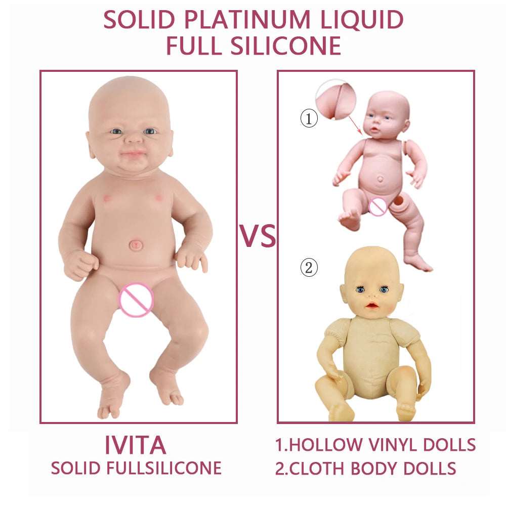 IVITA 14" 1.5kg Full Body Silicone Reborn Doll "coco" Girl Dolls Realistic Baby DIY Blank Soft Children Bebe Lifelike Toys