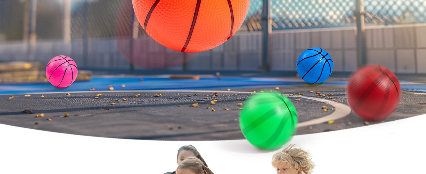 JOYFY 6 PCS Mini Basketballs 5 inches Colorful Small Ball for Basketball Hoop Inflatable Rubber Ball Toys for Toddlers Gift
