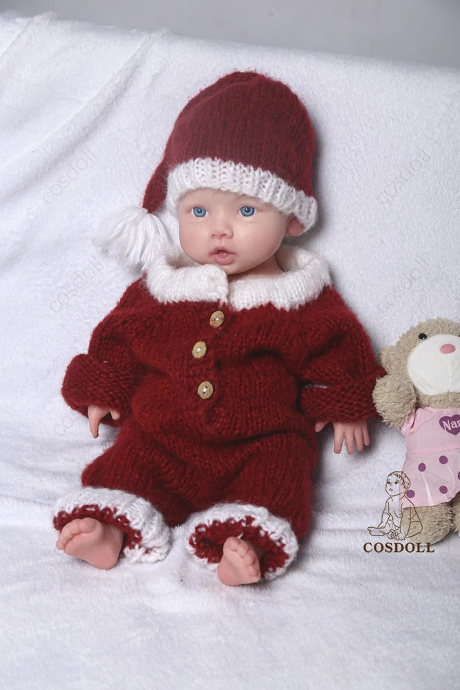 COSDOLL 18inch Silicone Reborn Baby Doll Girl can Drink and Pee Soft Realistic Silicone Kid Doll Birthday Present Children Gifts