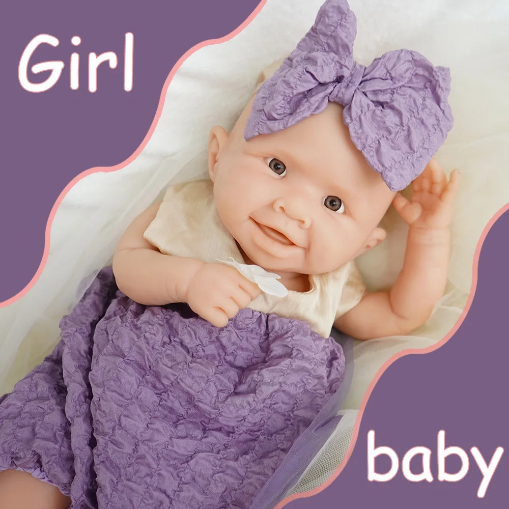19.5-inch silicone reborn doll 3.35kg ultra realistic touch sweet smile slightly parted lips dynamic styling girl