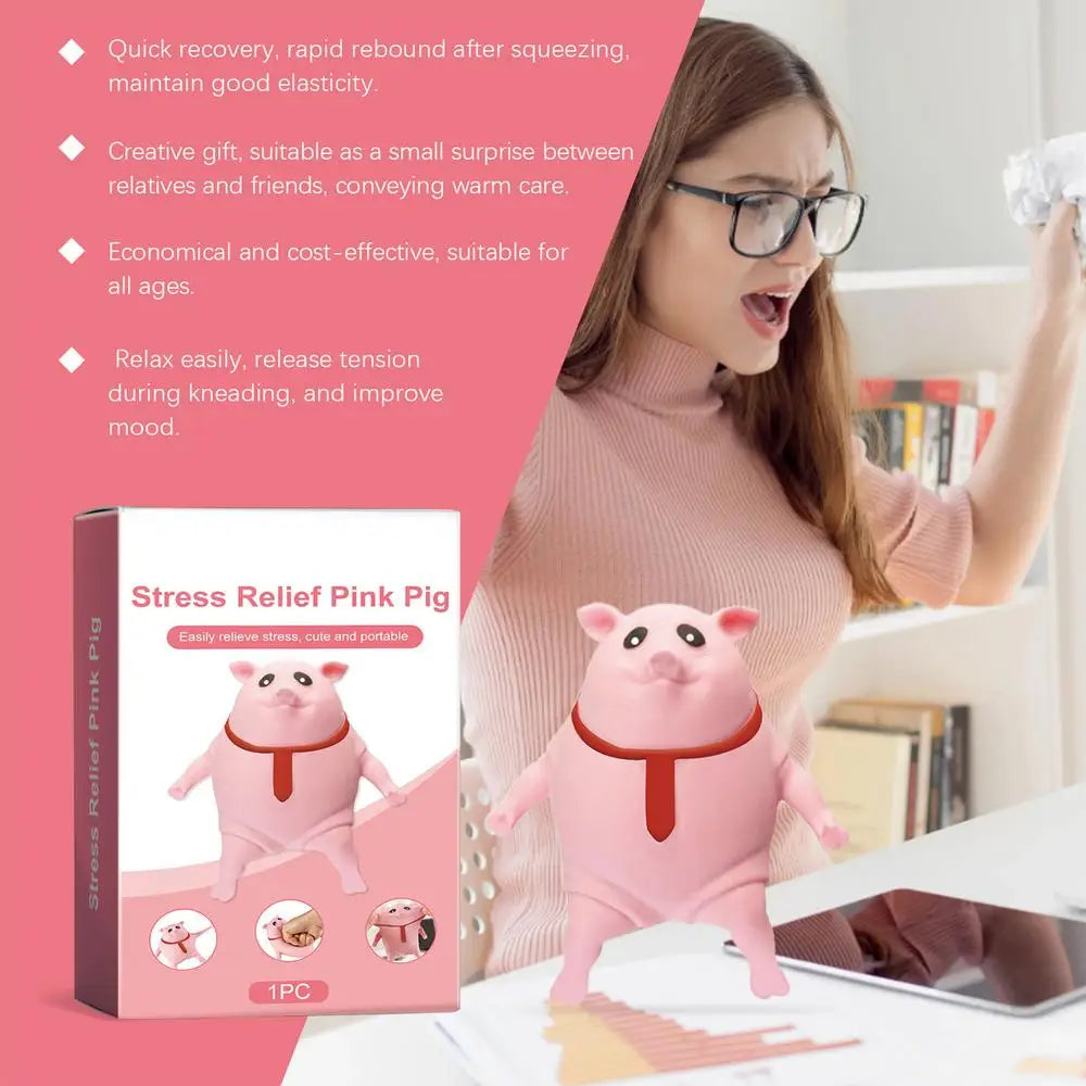 Anti Stress Pig Squeeze Toy Cute Cartoon Animal Piggy Stress Relief Vent Ball for Kids Adults Decompression Toy Child Gifts