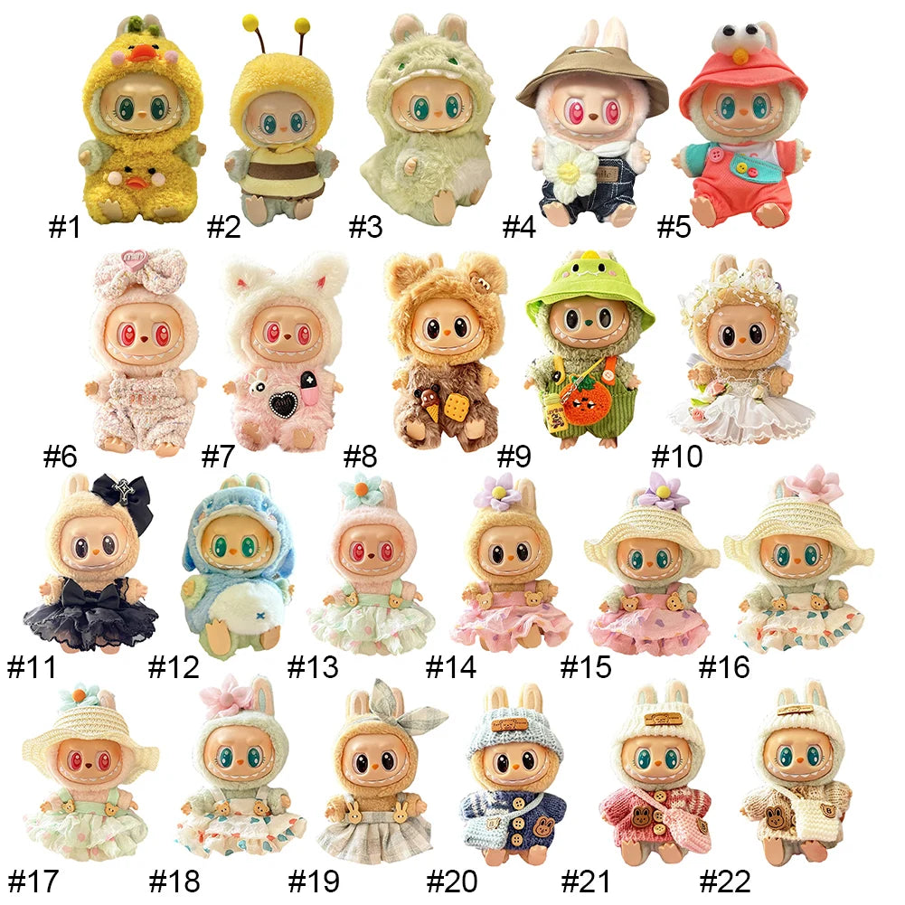 Labubu Plush Doll Clothes Plush Doll Changing Clothes Dolll Clothes Suit Cartoon Cute Clothes Dolls Accessories Christmas Gift