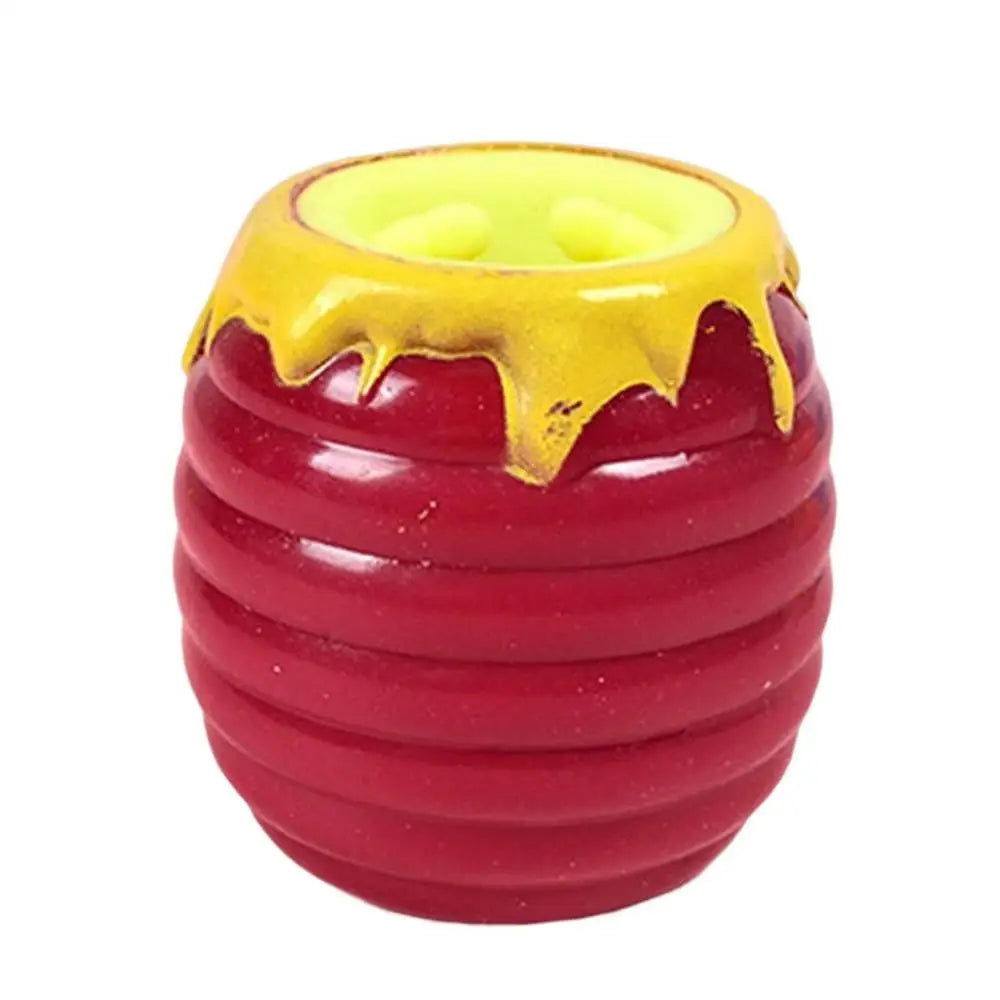 Squeeze Bee In Honey Pot Stretchy Toys Hand Finger Exercise Sensory Fidget Toys For Kids And Adults Party Supplies