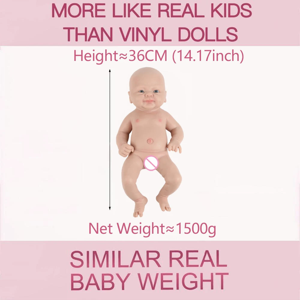 IVITA 14" 1.5kg Full Body Silicone Reborn Doll "coco" Girl Dolls Realistic Baby DIY Blank Soft Children Bebe Lifelike Toys