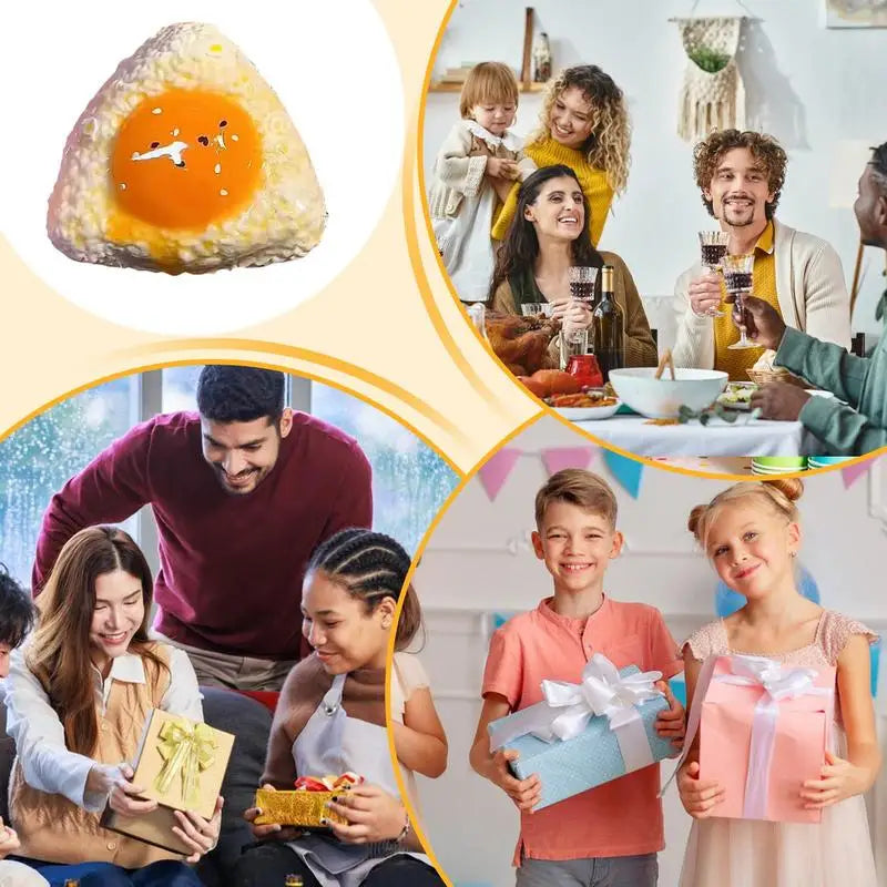 Handmade Silicone Squishys Egg Rice Ball Mochi Taba Squishys Sushi NEW Fidget Toys Relief Squeeze Toy Stress Kids Release Gift