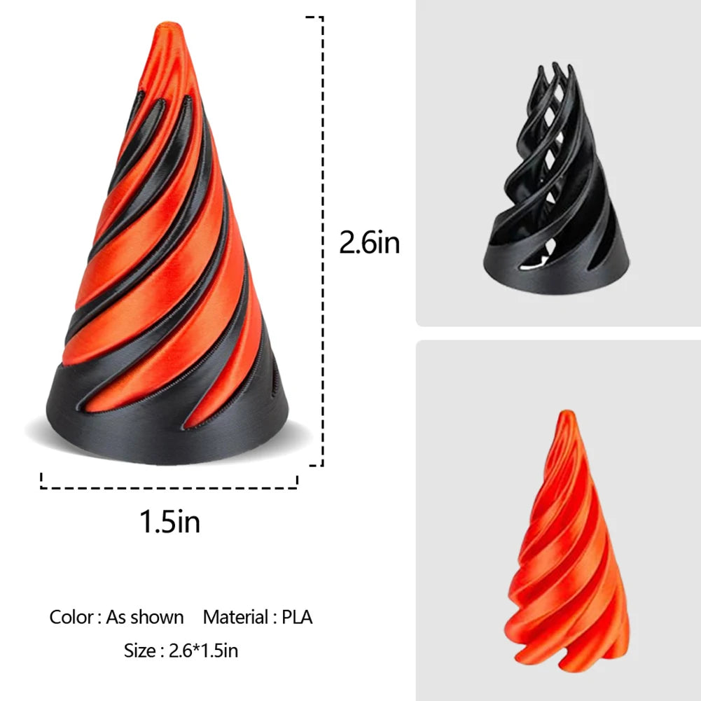 3D Printed Spiral Cone Toy Impossible Pyramid Passthrough Sculpture Stress Relief Desk Toy Pass Through Pyramid Fidget Toy