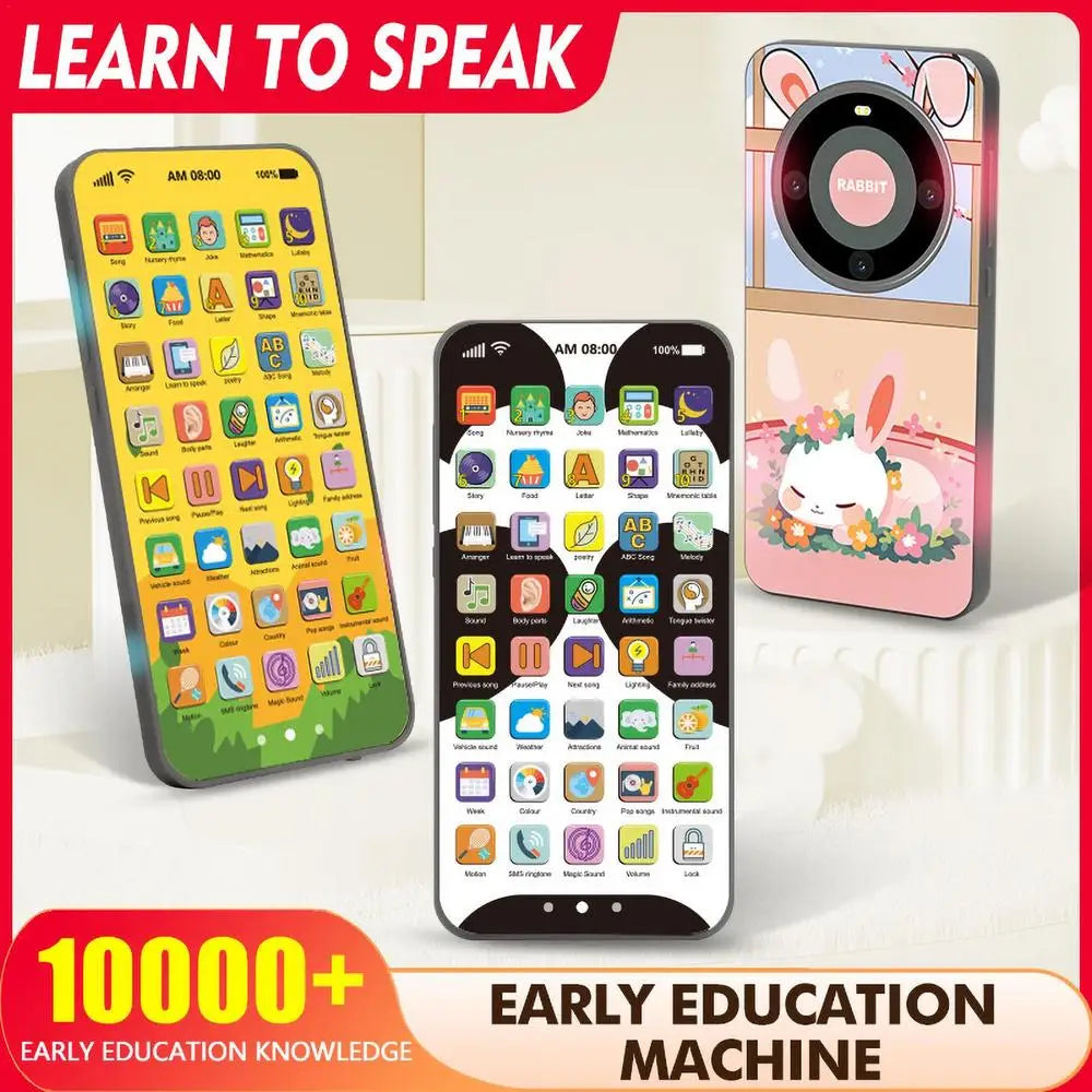 Kids Toy Smartphone Early Mobile Phone With Light Touch Screen Phone Rechargeable 10000 Functions Educational Content For Boys