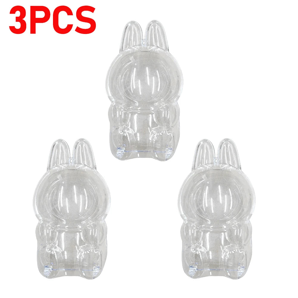 Labubu Protect Case Portable Transparent Protective Case Acrylic Organizer Box For Labubu V1 V2 Doll Bag with Keychain