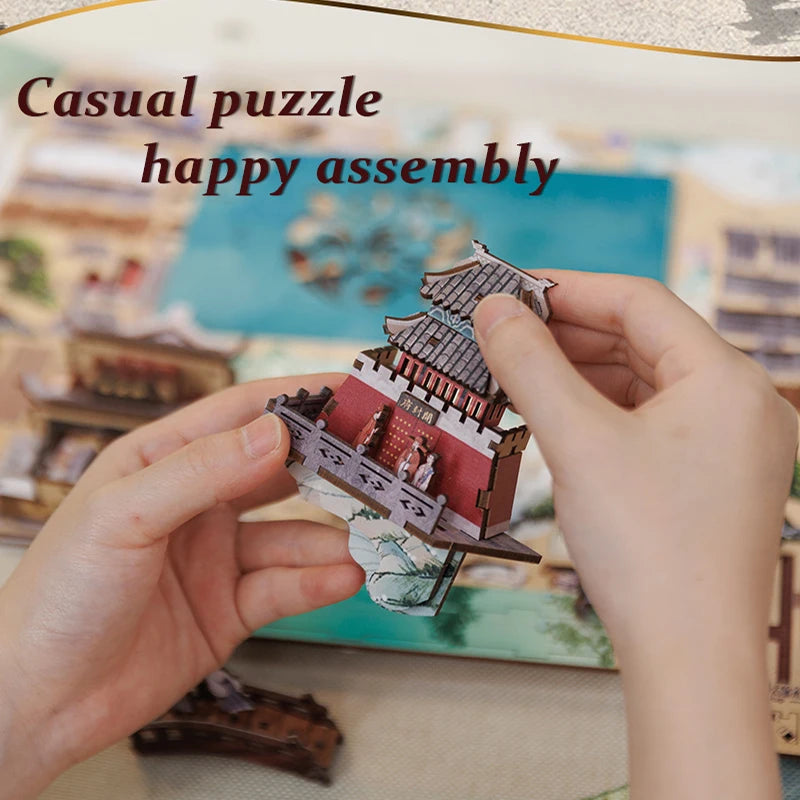 CUTEBEE Wooden Dollhouse Kit Miniature Doll House Kits Booknook Bookshelf Book Nook with Dust Cover Bookends Christmas Gift