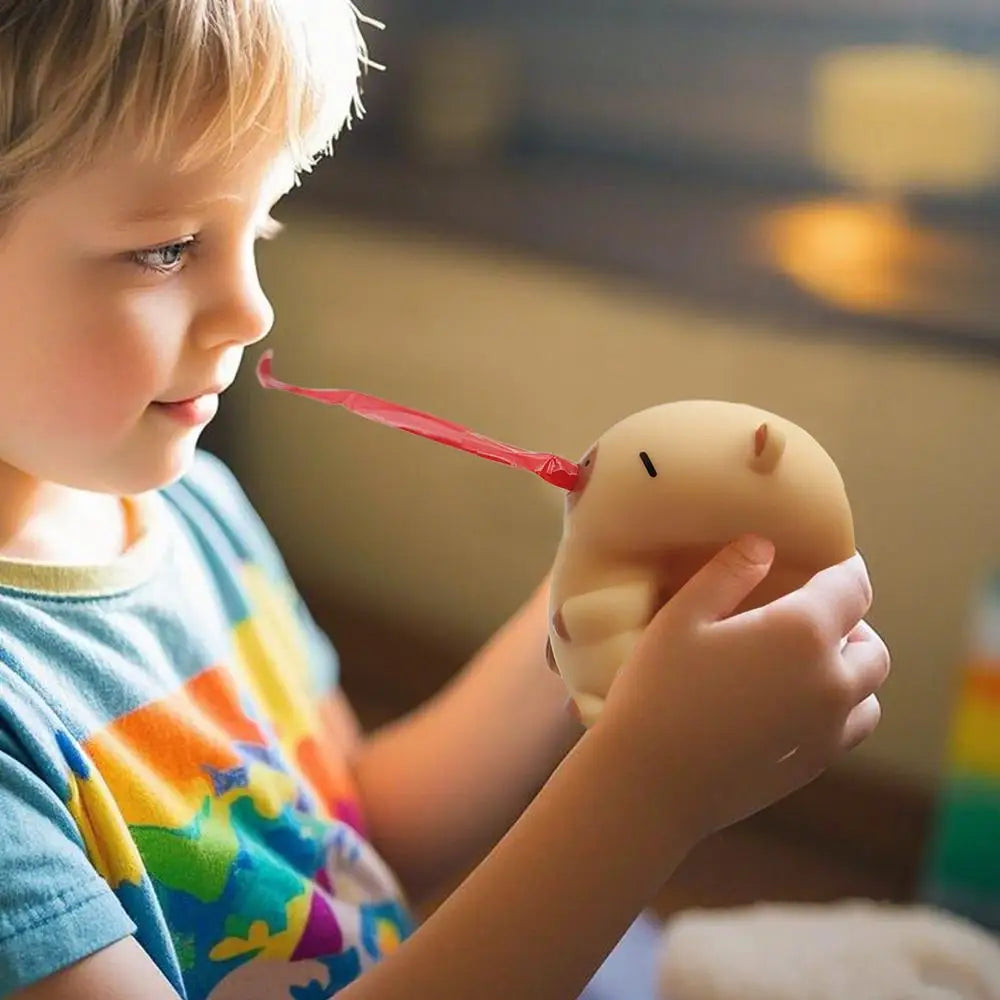 4pcs capybara squeeze toy sticking out tongue capybara Squish Toy Funny  Tongue Sticking Out Capybara Sensory Stress relief toys