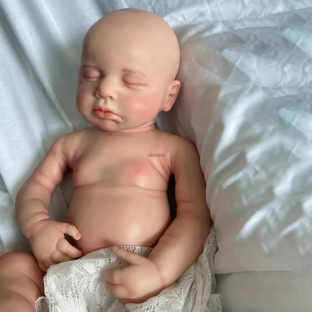 Artistic 20Inch Loulou Full Soft Silicone Reborn Baby Girl Lifelike Skin & Handmade Details Doll for Display Collectible Gift