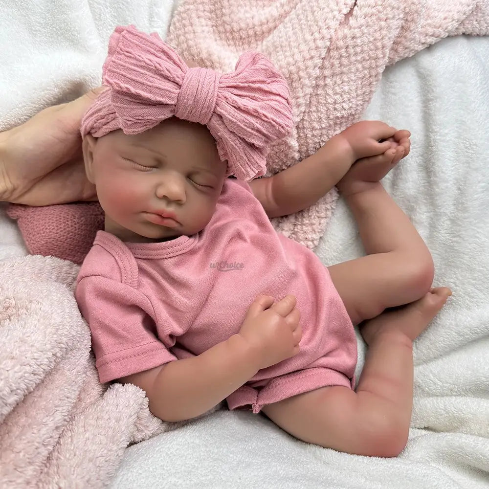 20-Inch Loulou Full Silicone Reborn Girl Handmade Visible Veins Painted Doll Easy to Clean Weighted Baby for Collector Kids Toy