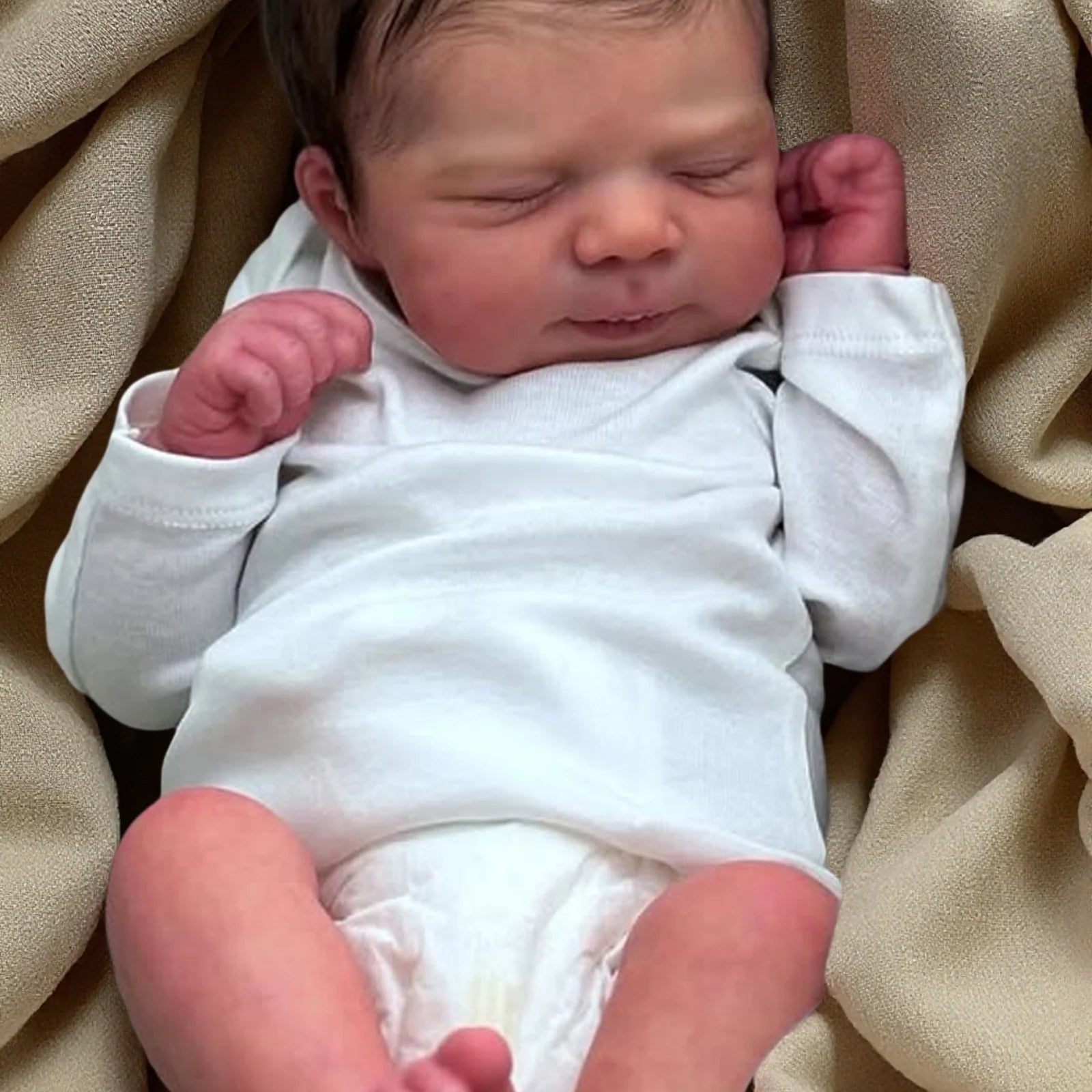 Risbecko Lifelike 43cm Finished Reborn Doll, Like Real Baby Handmade Art Doll, 3D Painted Skin With Visible Veins Vinyl Limbs