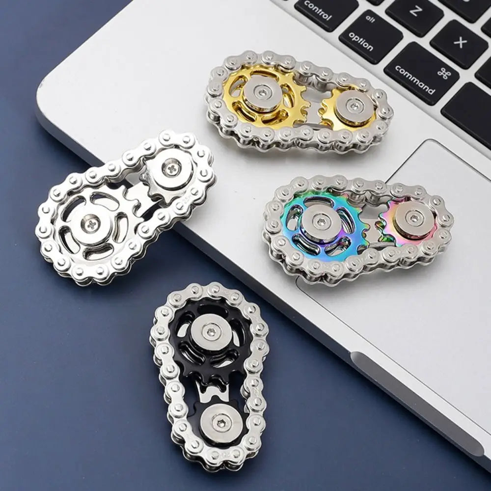 Chains Gear Fidget Spinner Spinning Top Fingertip Sprocket Hand Spinner Chain Gear Gyroscope Metal Wheel Gear Chain Gyroscope
