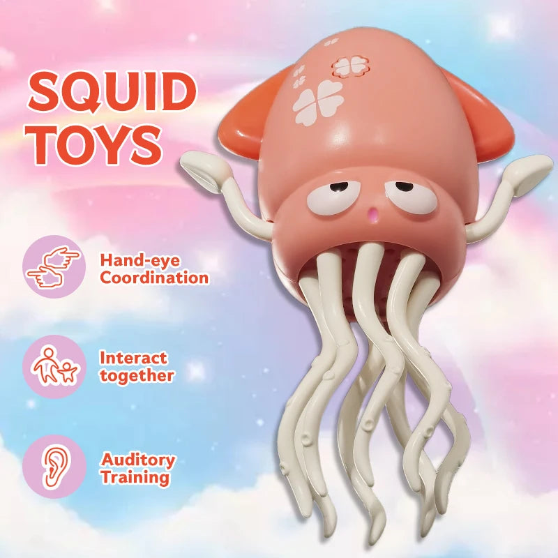 Electric induction dancing octopus toy automatic obstacle avoidance crawling interactive simulation squid with music and light