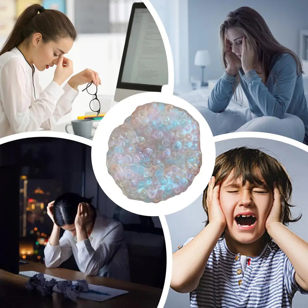 Bead Stress Ball Stress Ball Toy TPR Novelty Shapeable Vacuum Ball Colorful Beads Sensory Fidget Toys Stress Relief For Children