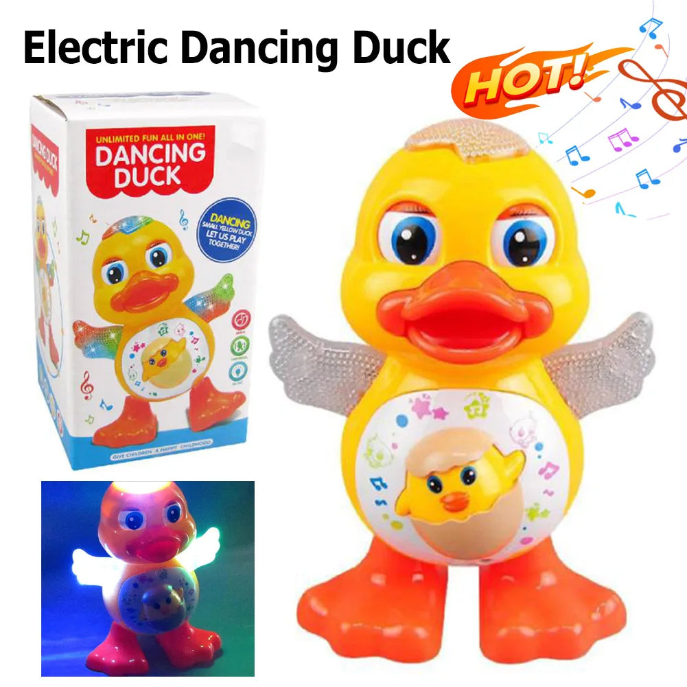 Electric Dancing Duck with Music & Lights Baby Musical Duck Toy Interactive Baby Duck Toy for 1 + Year Old Toddler Boys Girls