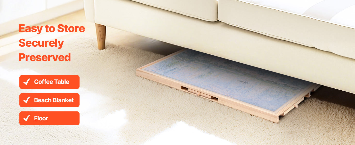 VEVOR 1000 Piece Rotating Puzzle Board with 5 Drawers  Portable Wooden Table Jigsaw Puzzle Accessories for Adults and Kids