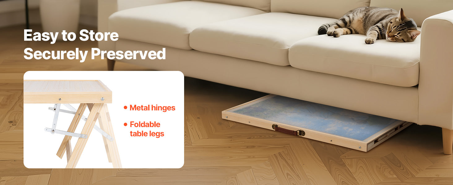 SucceBuy 1500 Piece Puzzle Table with Folding Legs 4 Drawers & Cover Portable Wooden Board Jigsaw Puzzle Accessories for Adults