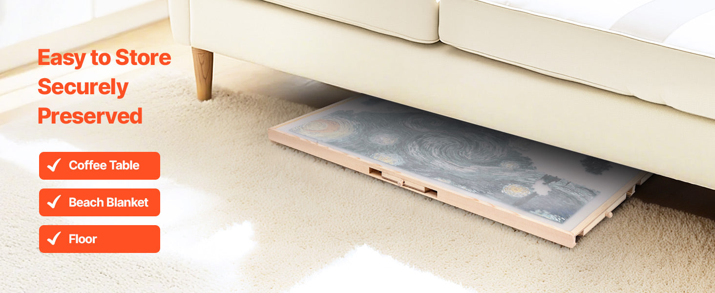 VEVOR 1500 Piece Rotating Puzzle Board with 5 Drawers and Cover Jigsaw Puzzle Wooden Table for Adults Puzzles Organizer