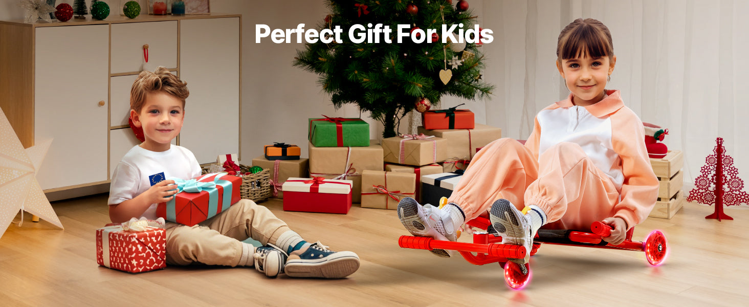 SucceBuy 132/198lbs Kids Ride on Scooter Swing Side-to-Side Powered by Zig-Zag Motion Drifting Outdoor Sport Toys for Child Gift